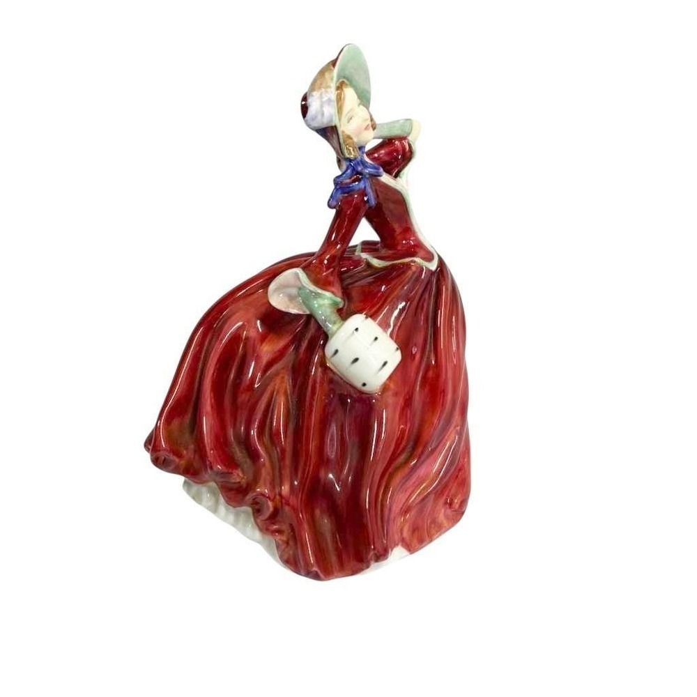 Royal Doulton AUTUMN BREEZES‎ Figurine HN1934 Red Dress Green Bonnet 8" Tall - Picture 4 of 11